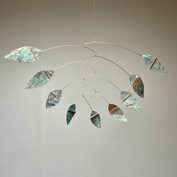 Folded copper leaves
