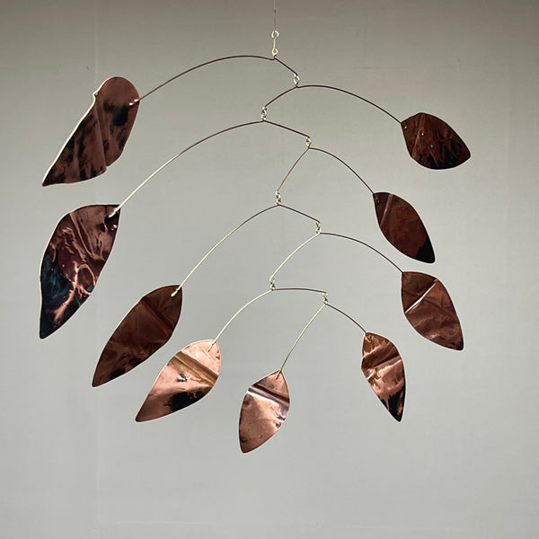 Folded copper leaves