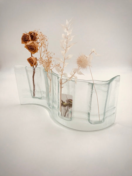 Medium Wave Glass Flower Vase