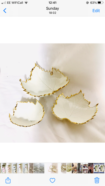 A trio of leaf dishes