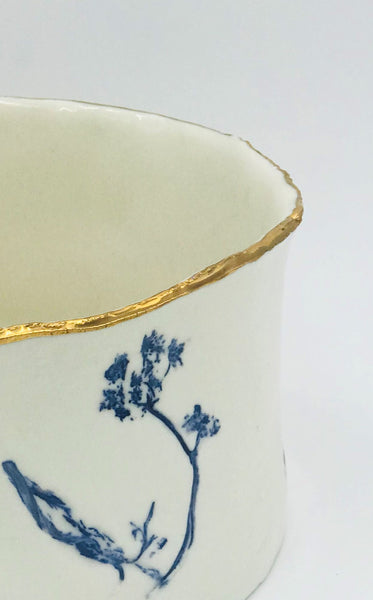 Blue cow parsley Porcelain Vessel