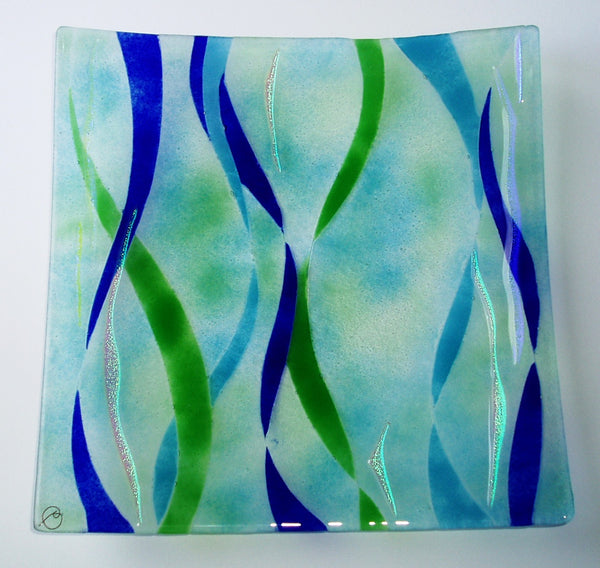 GREEK WATERS Glass platter