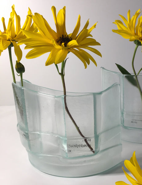Recycled Glass Flower Vase- Self standing Double Vase
