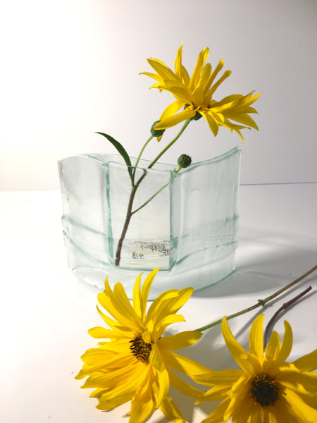 Recycled Glass Flower Vase - Self standing Single Stem