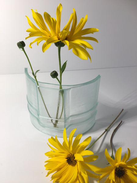 Recycled Glass Flower Vase - Self standing Single Stem