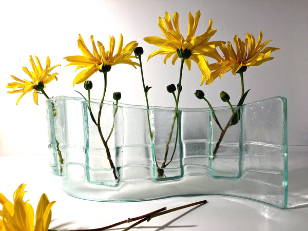 Medium Wave Glass Flower Vase
