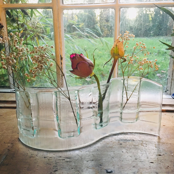 Medium Wave Glass Flower Vase