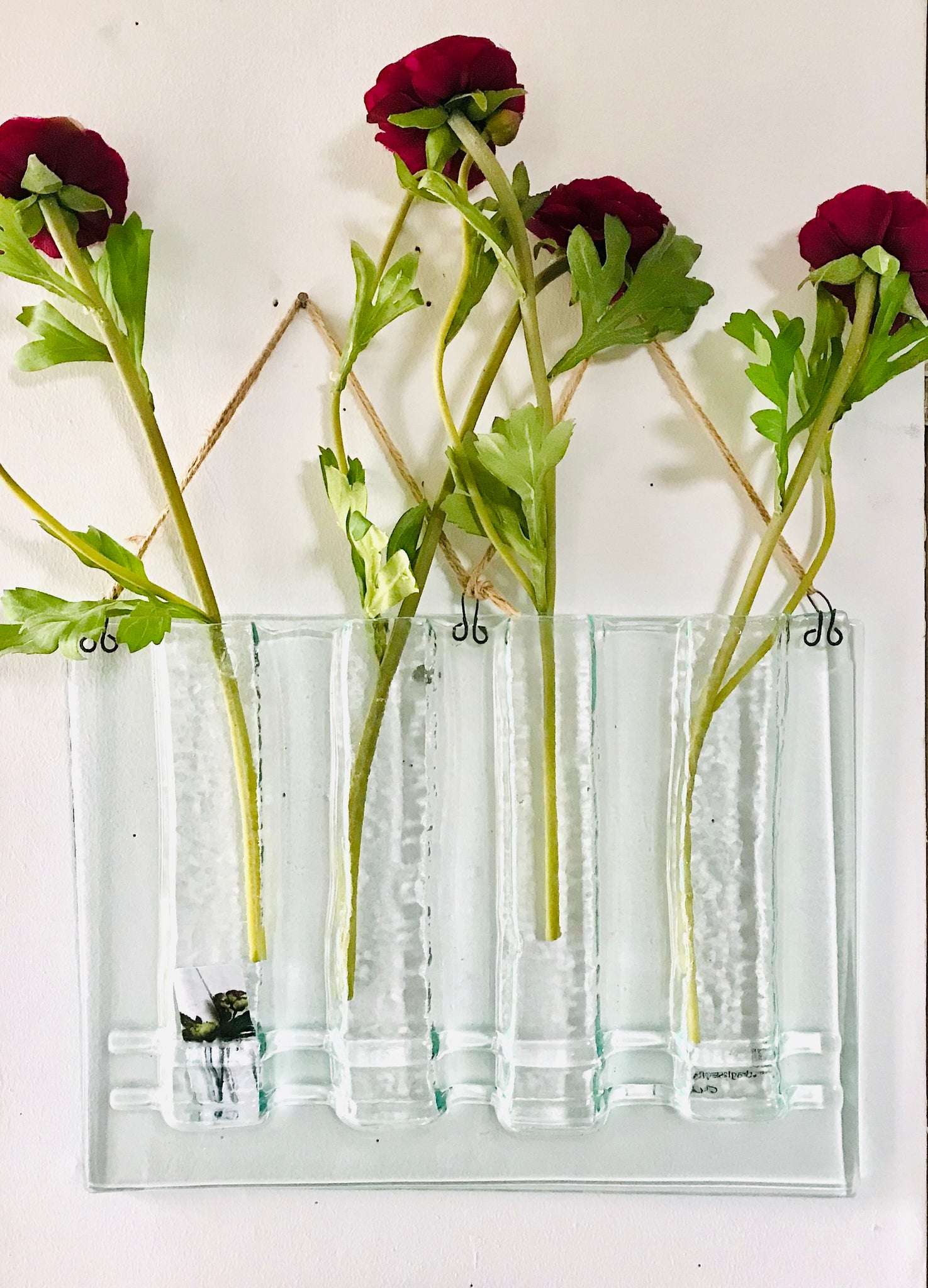 4 Stem Glass Flower Vase